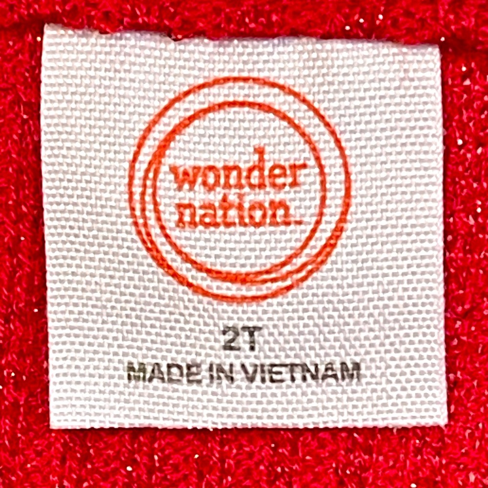 New girls wonder nation red ribbed shimmer dress - Picture 3 of 3